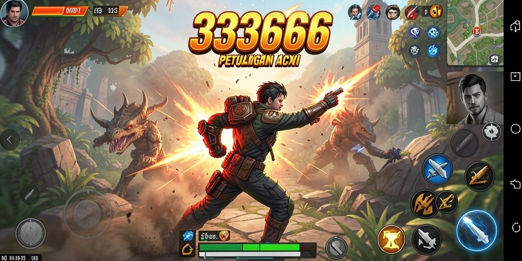 Tampilan gameplay yang mendebarkan dari 333666 dalam aksi.