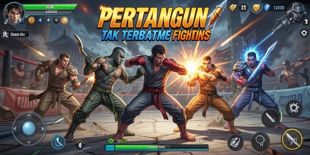 Tampilan screenshot gameplay 33ZK yang intens di arena pertarungan.