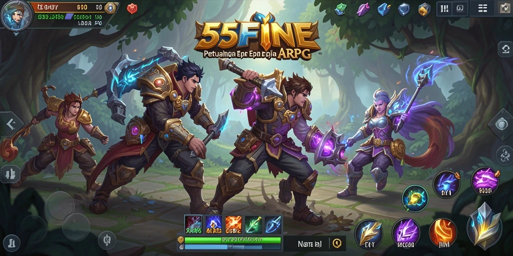 Screenshot dari gameplay seru di 55FIVE menampilkan aksi pertarungan yang mendebarkan.