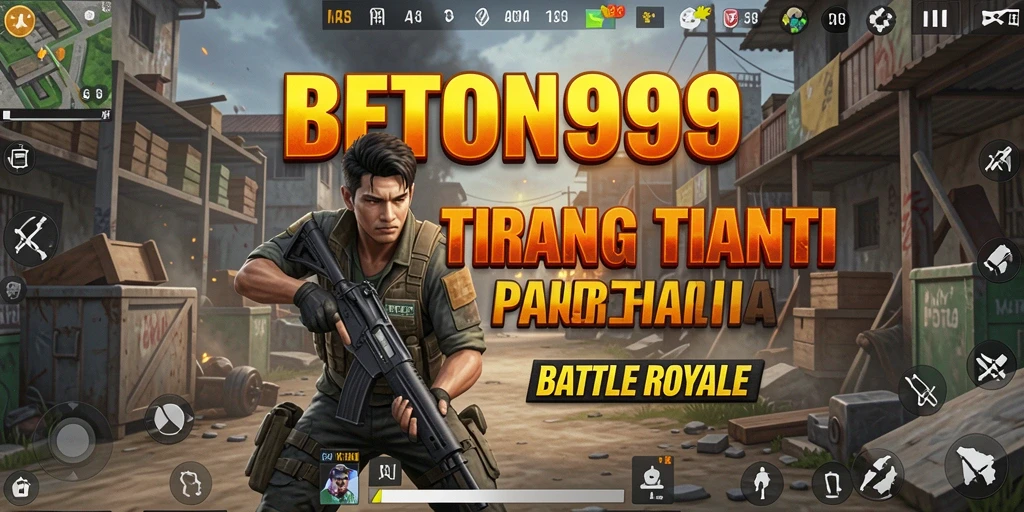 Gambaran gameplay mendebarkan dari BETON999 saat bertempur di arena.