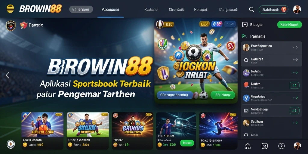 Screenshot BROWIN88 menampilkan antarmuka taruhan olahraga yang dinamis.