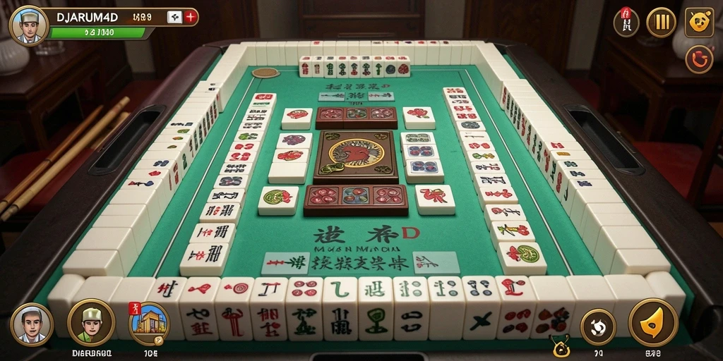 Screenshot gameplay DJARUM4D dengan tampilan papan Mahjong yang menarik.