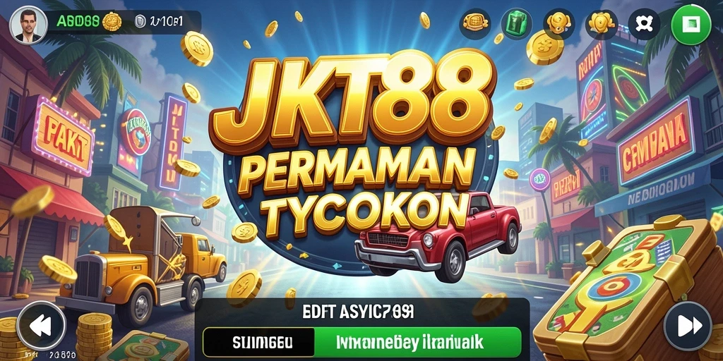 Screenshot gameplay JKT88 menampilkan manajemen bisnis Tycoon yang dinamis.