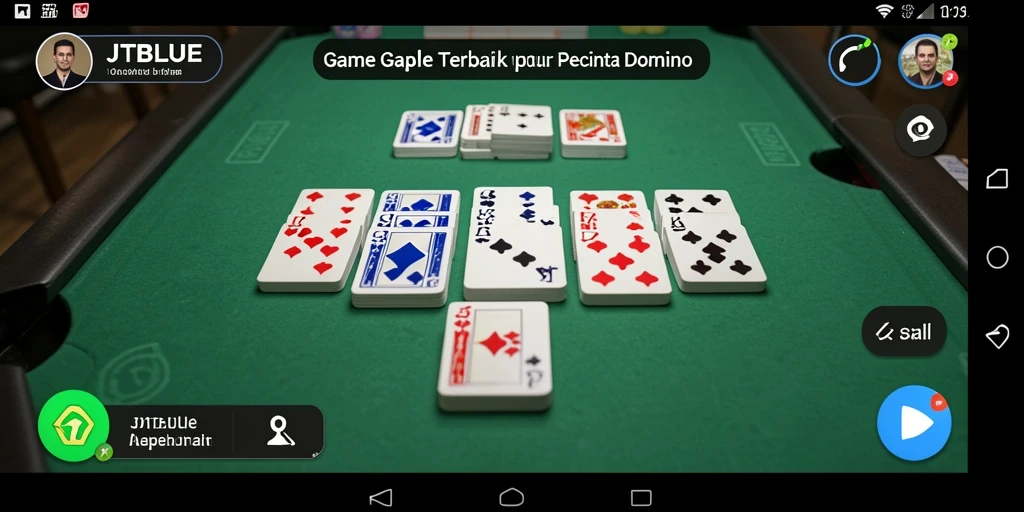 Screenshot JTBLUE menunjukkan gameplay Gaple yang seru dan interaktif.