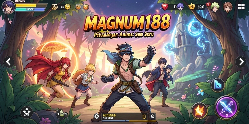 Screenshot gameplay MAGNUM188 menampilkan karakter Anime dalam aksi.