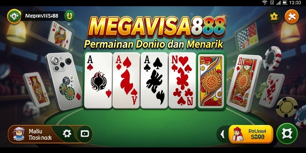 Screenshot MEGAVISA88 menampilkan gameplay Domino yang menarik.