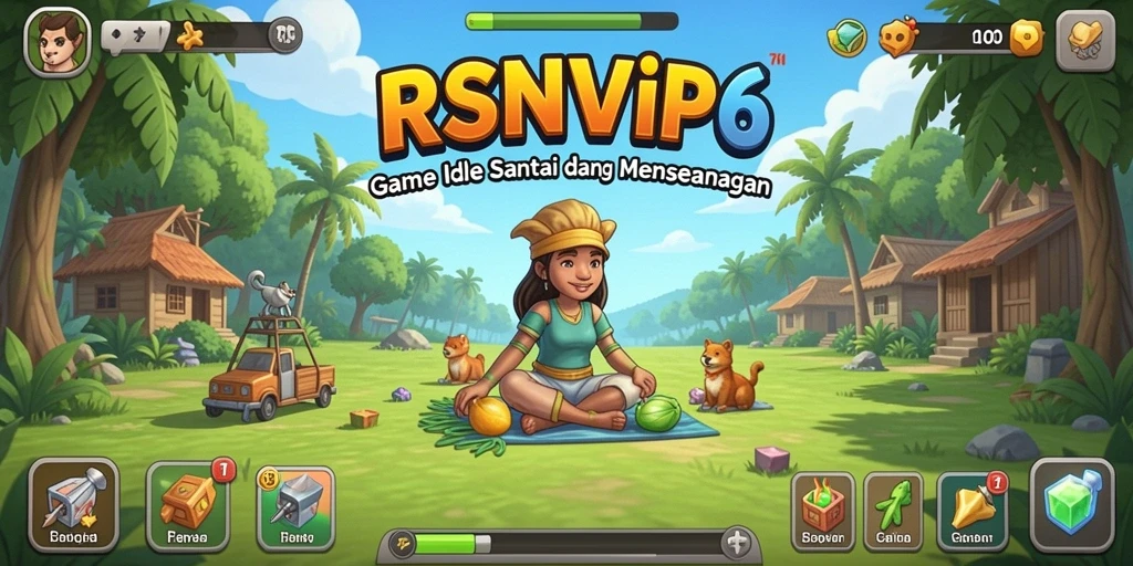 Screenshot gameplay RSNVIP6 yang menampilkan karakter mengumpulkan sumber daya.