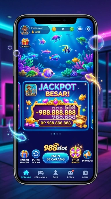 Tampilan utama aplikasi 988slot dengan navigasi yang mudah.